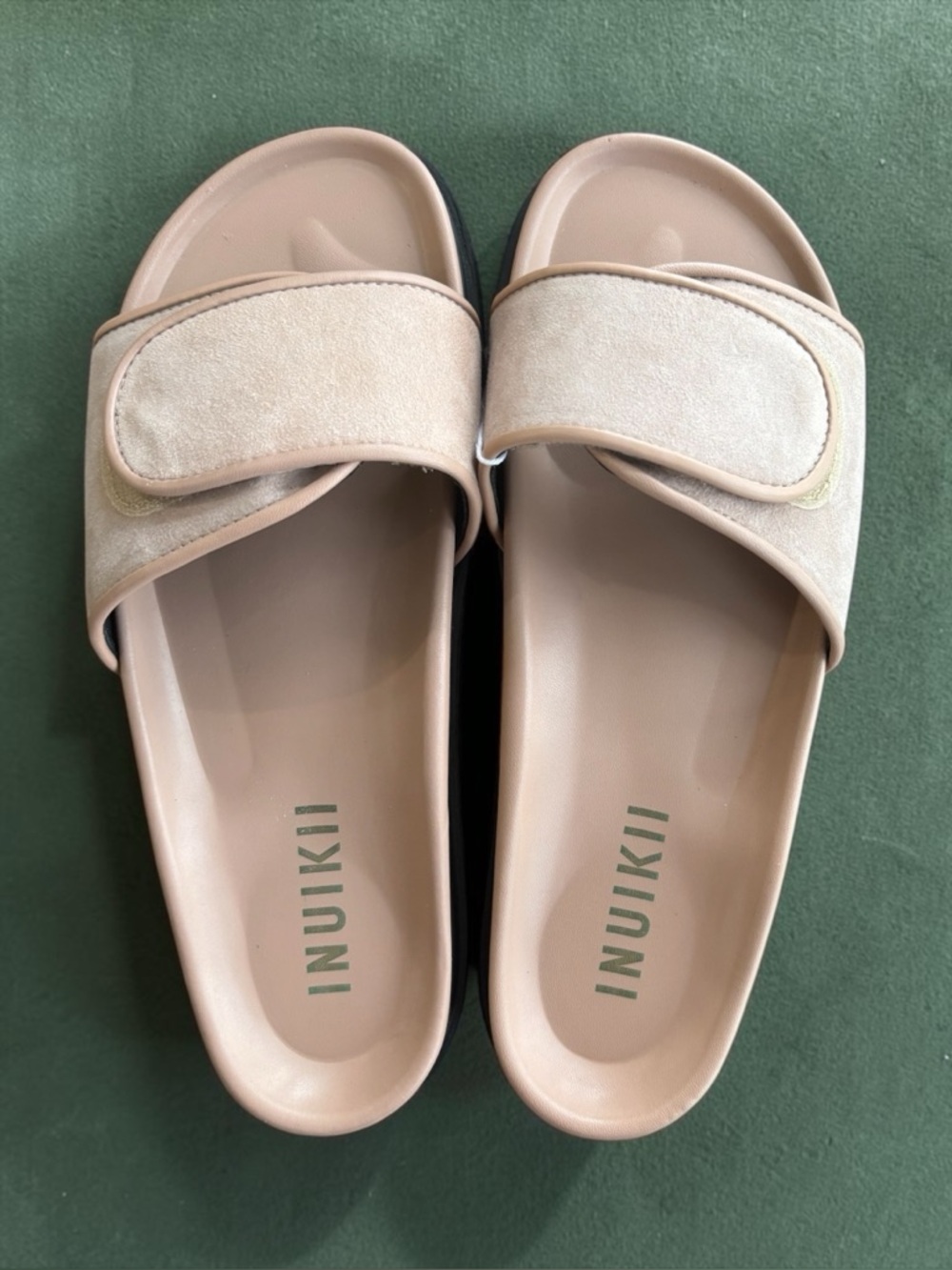 Inuikii Blush Pink Suede Slide Sandals